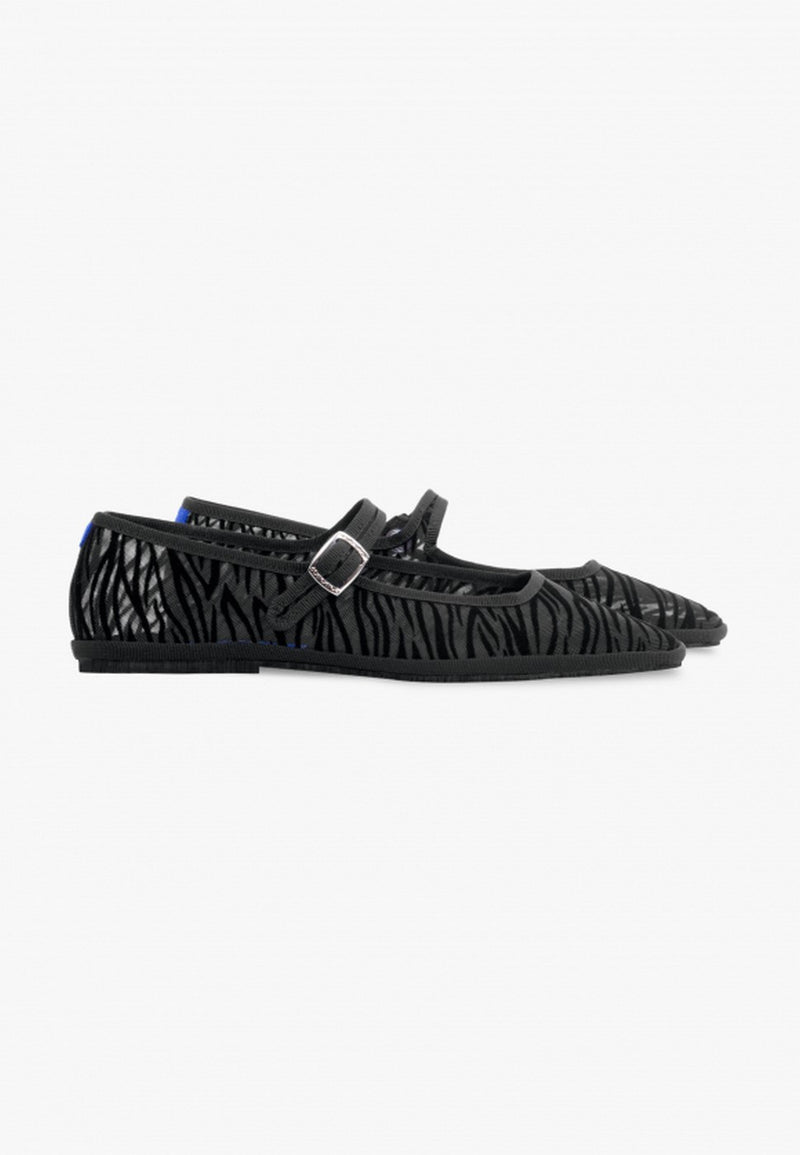 Furlanes Mary Janes - Zebra Black Mesh - Femme