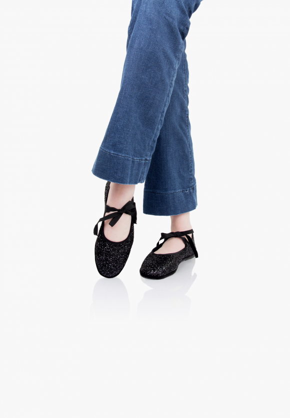 Furlanes Mary Janes - Glitter Black - Femme