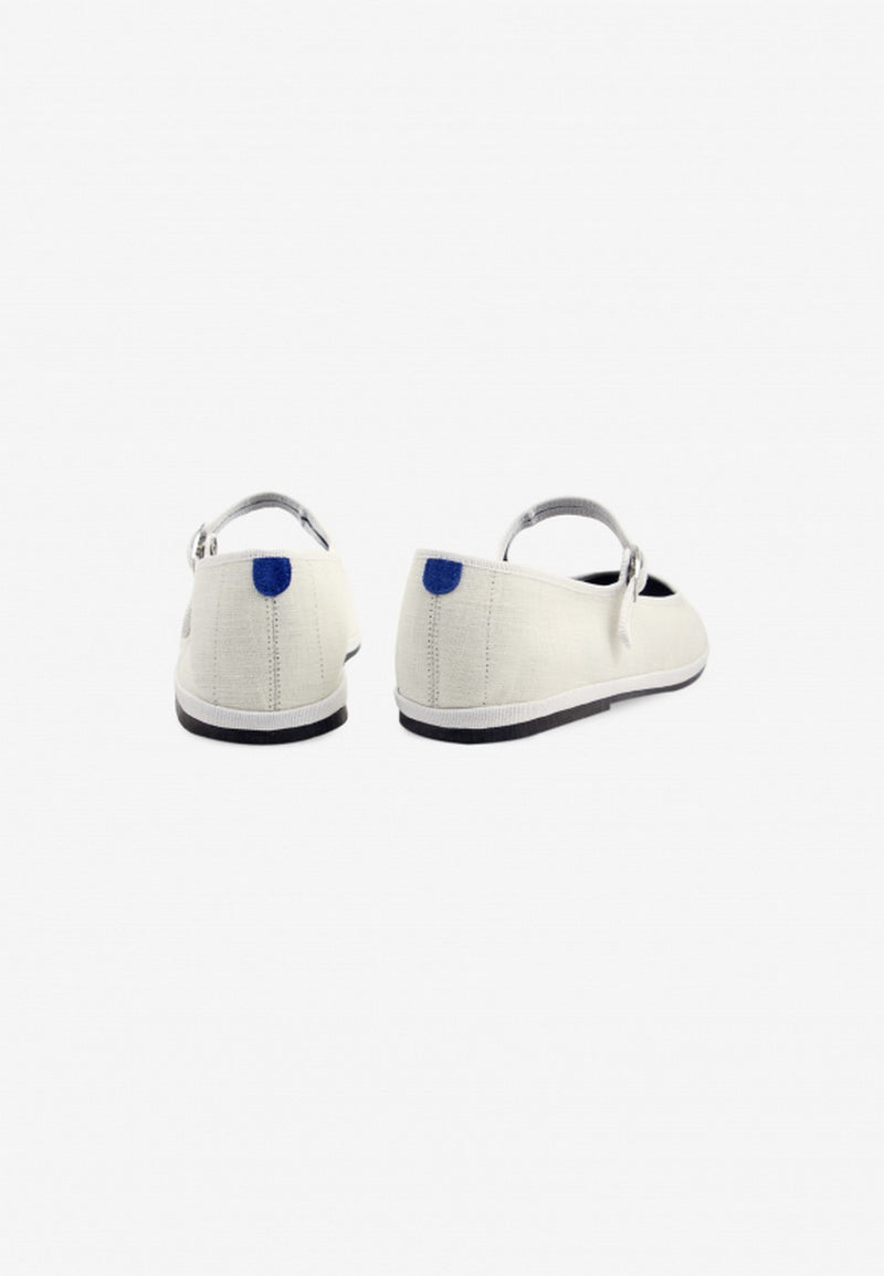 Furlanes Mary Janes - Cream Linen - Femme