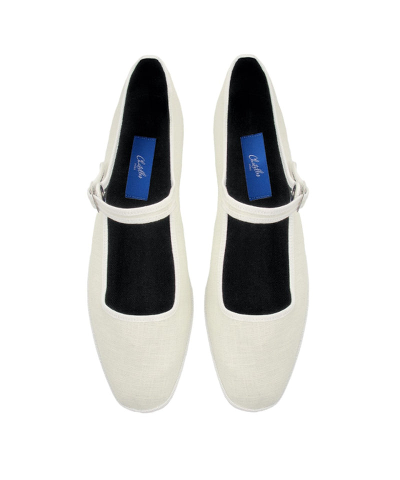 Furlanes Mary Janes - Cream Linen - Femme