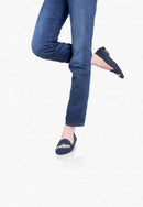 François Feather Canvas Slippers - Navy - Women