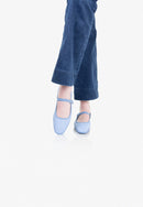 Furlanes Mary Janes - Sky Blue Linen - Femme