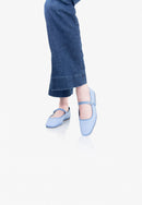 Furlanes Mary Janes - Sky Blue Linen - Femme