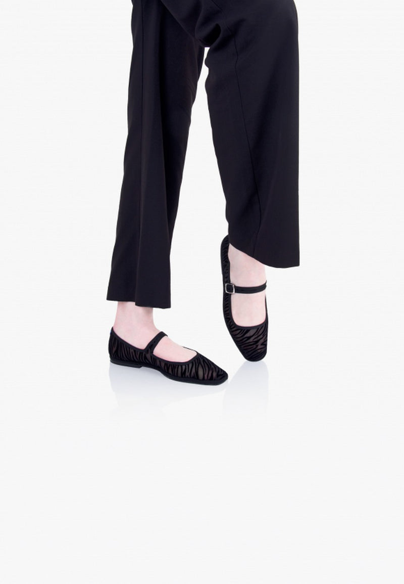 Furlanes Mary Janes - Zebra Black Mesh - Femme