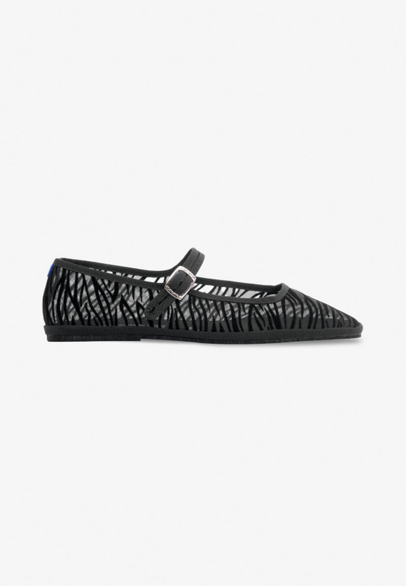 Furlanes Mary Janes - Zebra Black Mesh - Femme