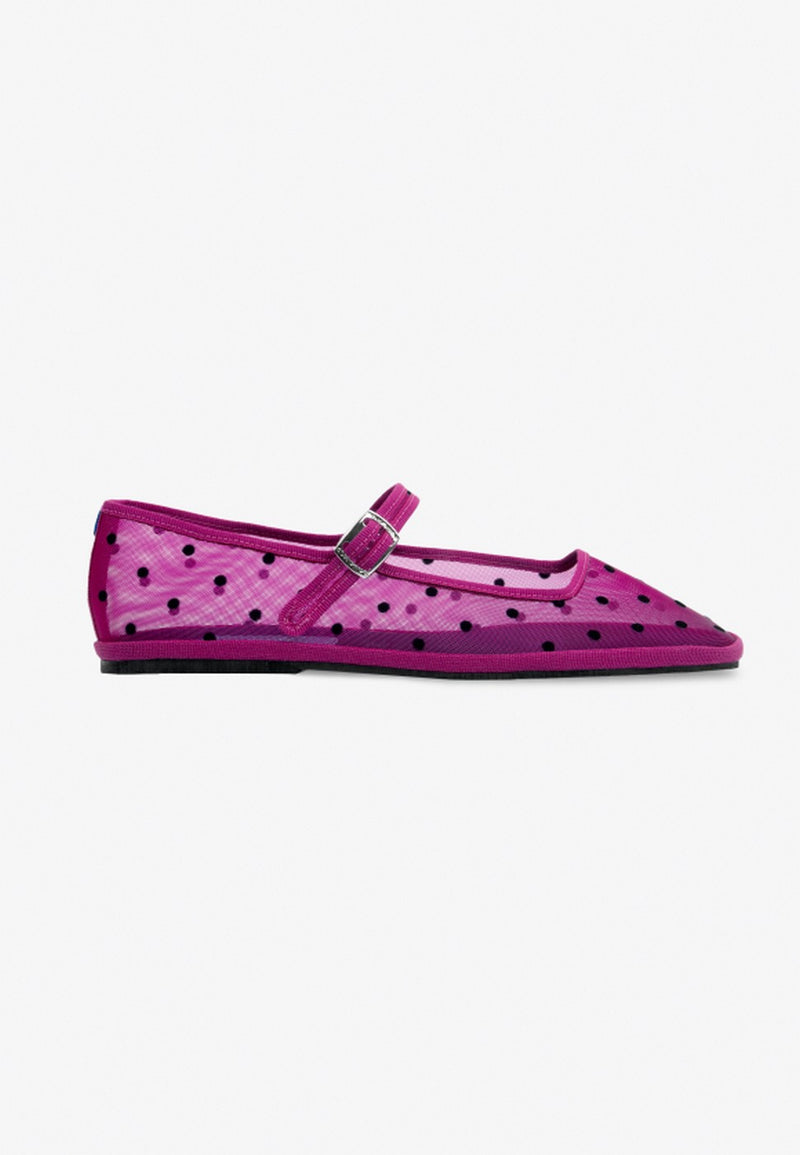 Mercedita Furlanes Lunares Fucsia Malla - Mujer