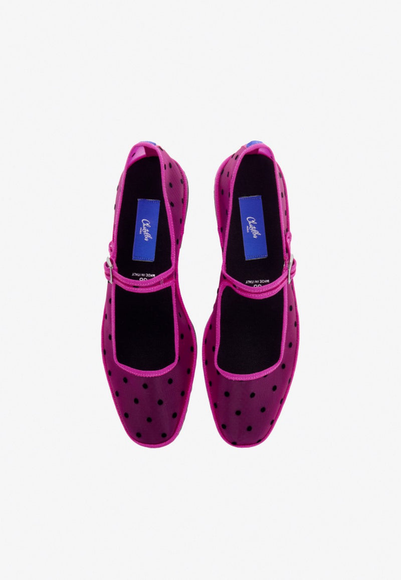 Mercedita Furlanes Lunares Fucsia Malla - Mujer
