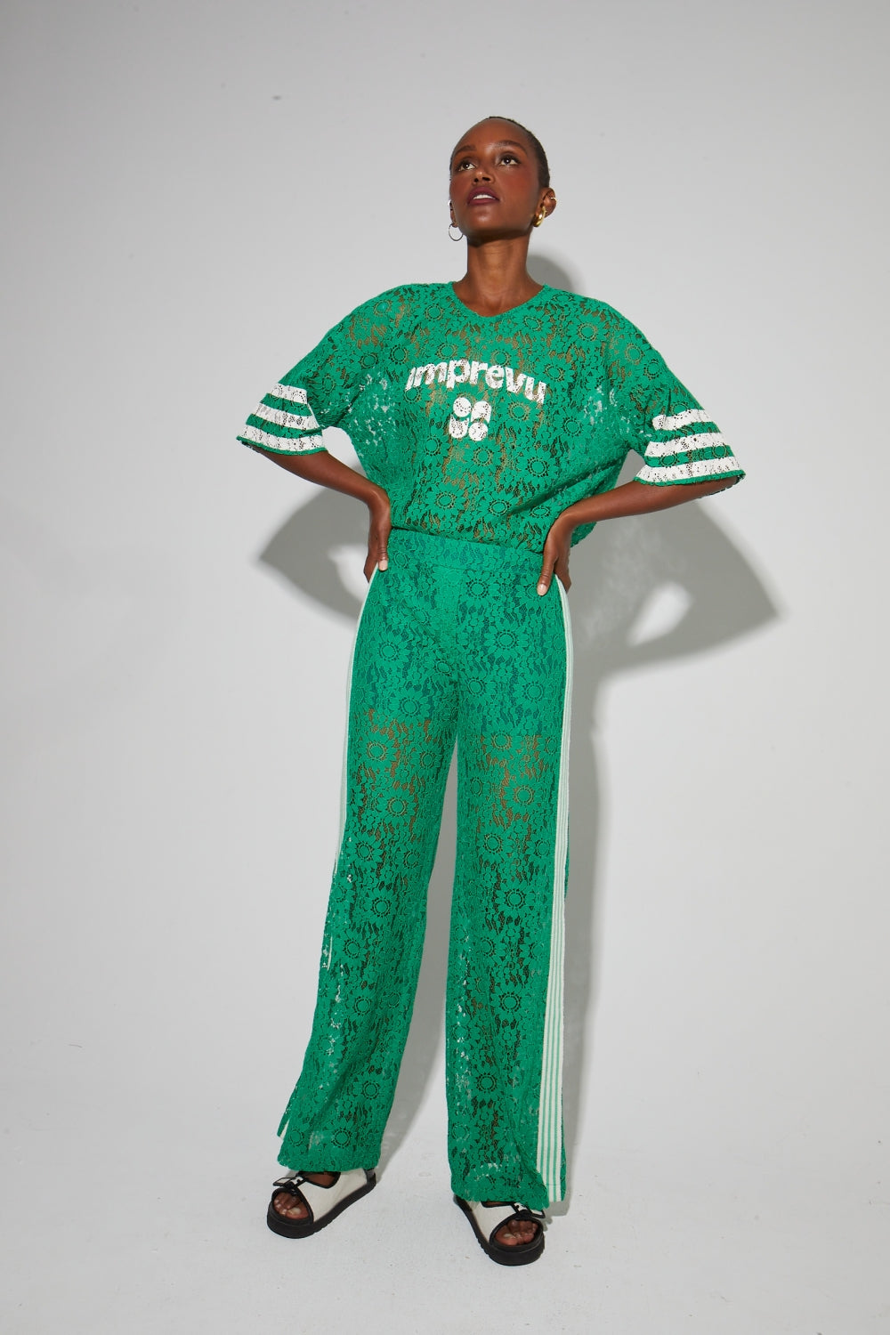 Pantalon Charlie Dentelle Green Print Collège