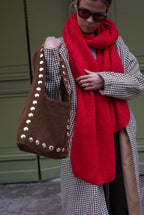 Brown Clou Suede Bag