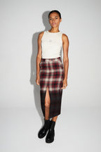 Maxi Skirt Moara Tartan Tie And Dye Fabriqué En Italie