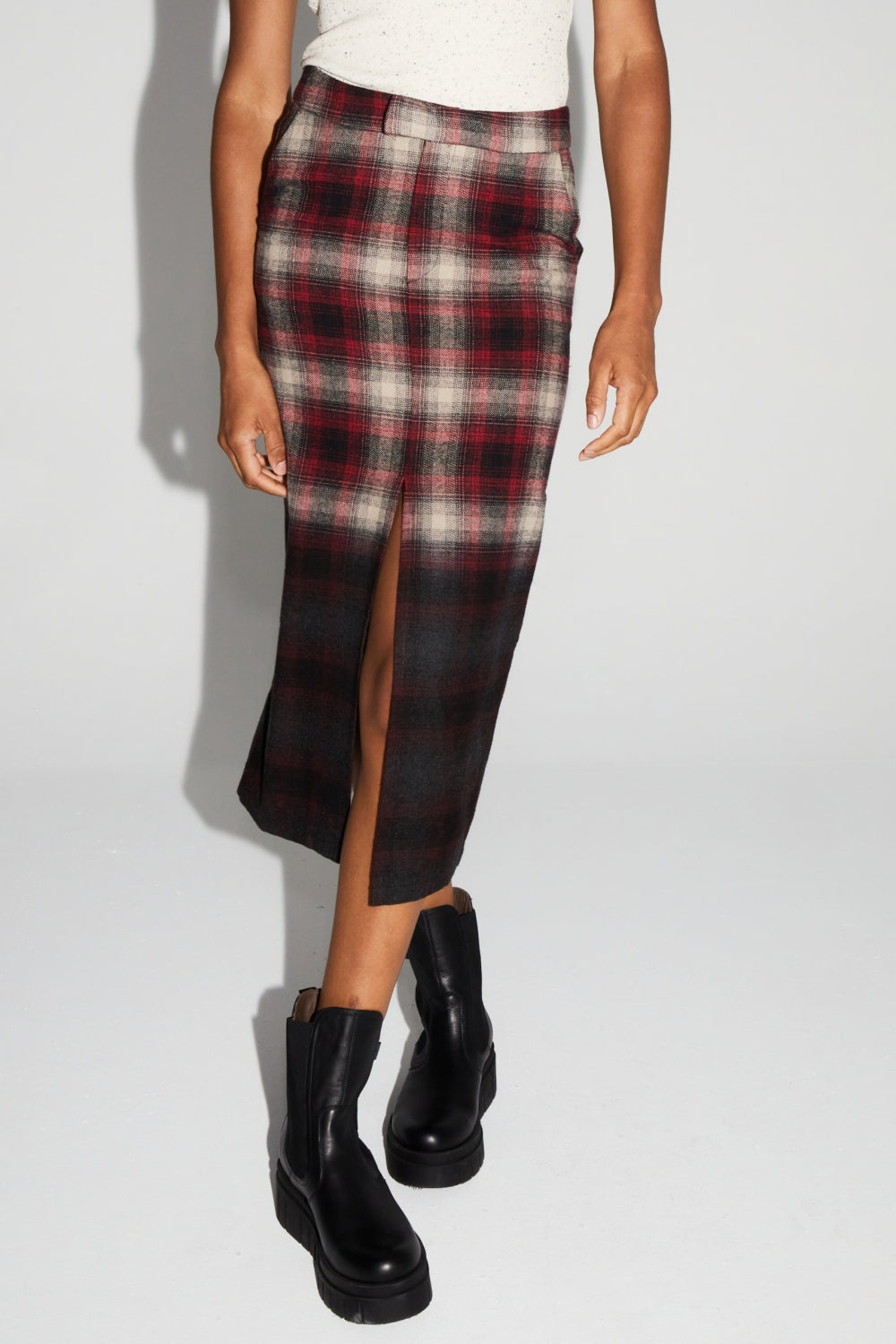 Maxi Skirt Moara Tartan Tie And Dye Fabriqué En Italie