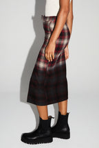 Maxi Skirt Moara Tartan Tie And Dye Fabriqué En Italie
