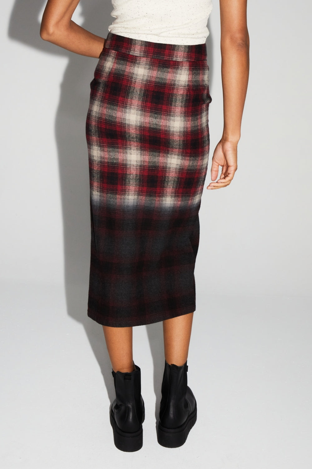 Maxi Skirt Moara Tartan Tie And Dye Fabriqué En Italie