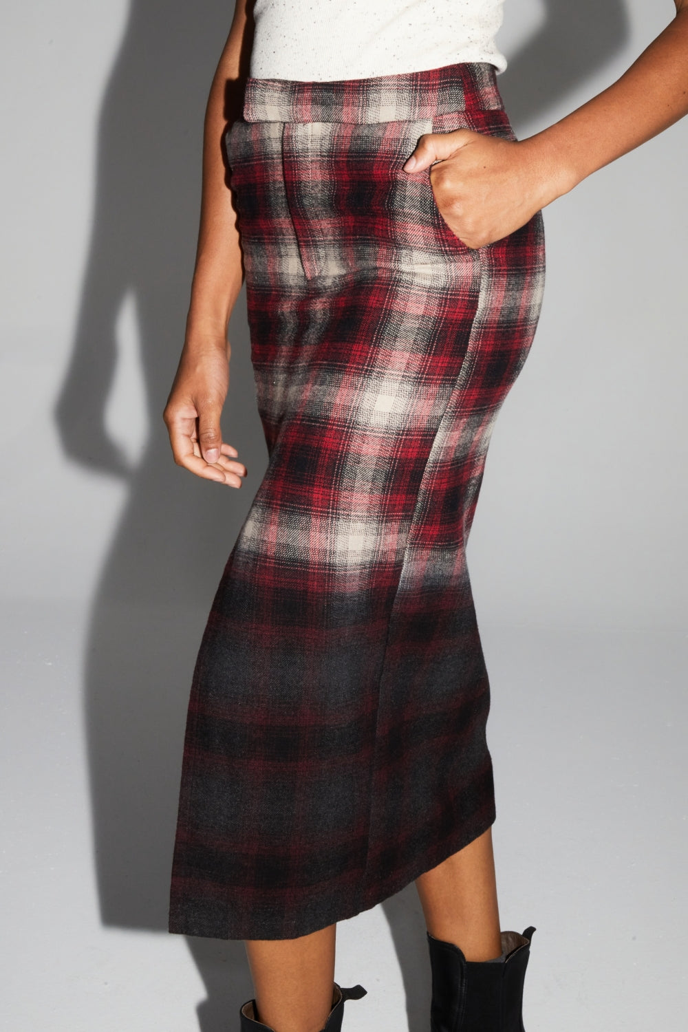 Maxi Skirt Moara Tartan Tie And Dye Fabriqué En Italie
