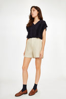 Short Laura Rafia - uni GREIGE