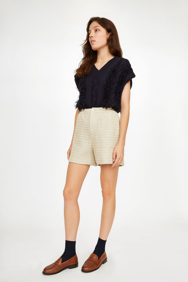 Short Laura Rafia - uni GREIGE