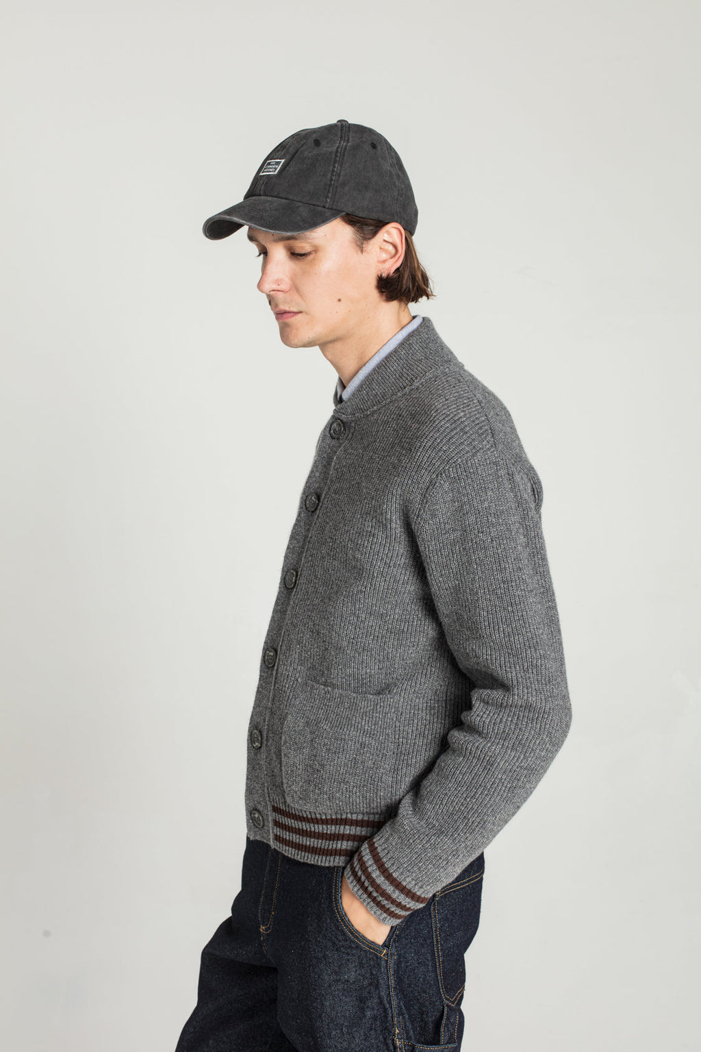 Cardigan Goldi En Laine D'Agneau - Gris - Homme