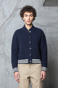 Cardigan Goldi En Laine D'Agneau - Marine - Homme
