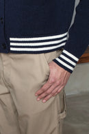 Cardigan Goldi En Laine D'Agneau - Marine - Homme