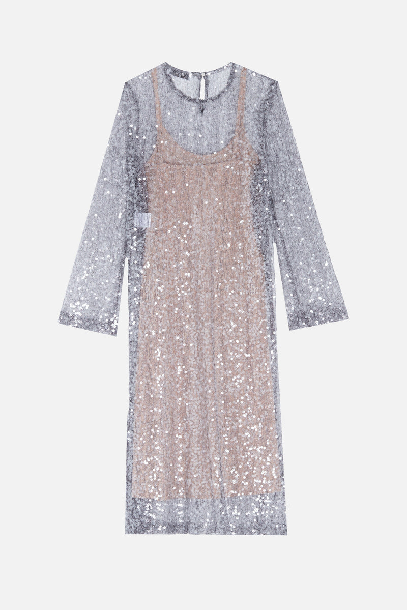 Hugo Sequins Dress - glitter SILVER