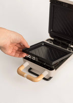 Stone Studio Individual Pack - Toastie Maker, Grill & Waffle Maker + Taiyaki Plate + Pancake Plate + Doughnut Plate - Sand