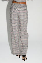 Pantalon Clark Pied De Poule Red Fabriqué En Italie