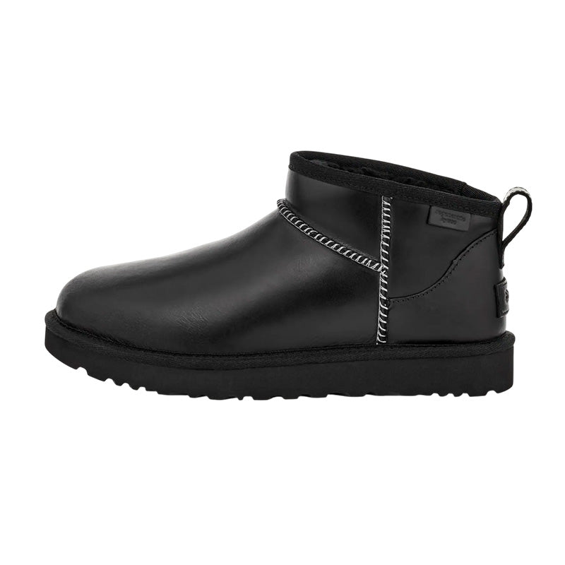 Boots Ugg Classic Ultra Mini Leather - Noir
