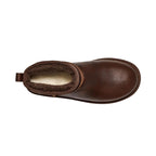 Boots Ugg Classic Ultra Mini Leather - Marron Foncé