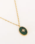 Collier Salomé Billes Malachite Œil - Or & Malachite Verte