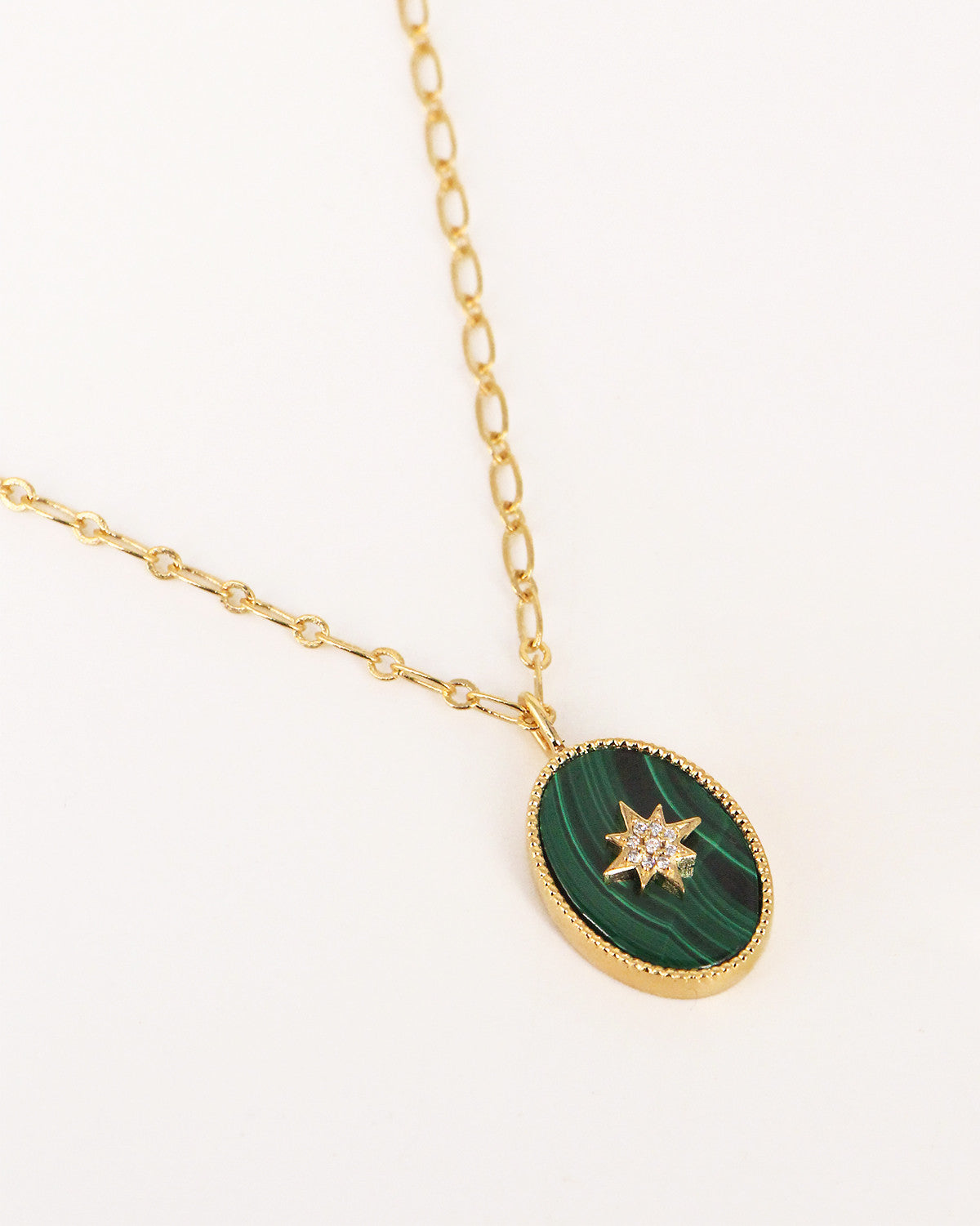 Collier Salomé Billes Malachite Œil - Or & Malachite Verte