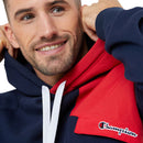 Sweat À Capuche Champion Reverse Weave Patchwork - Bleu