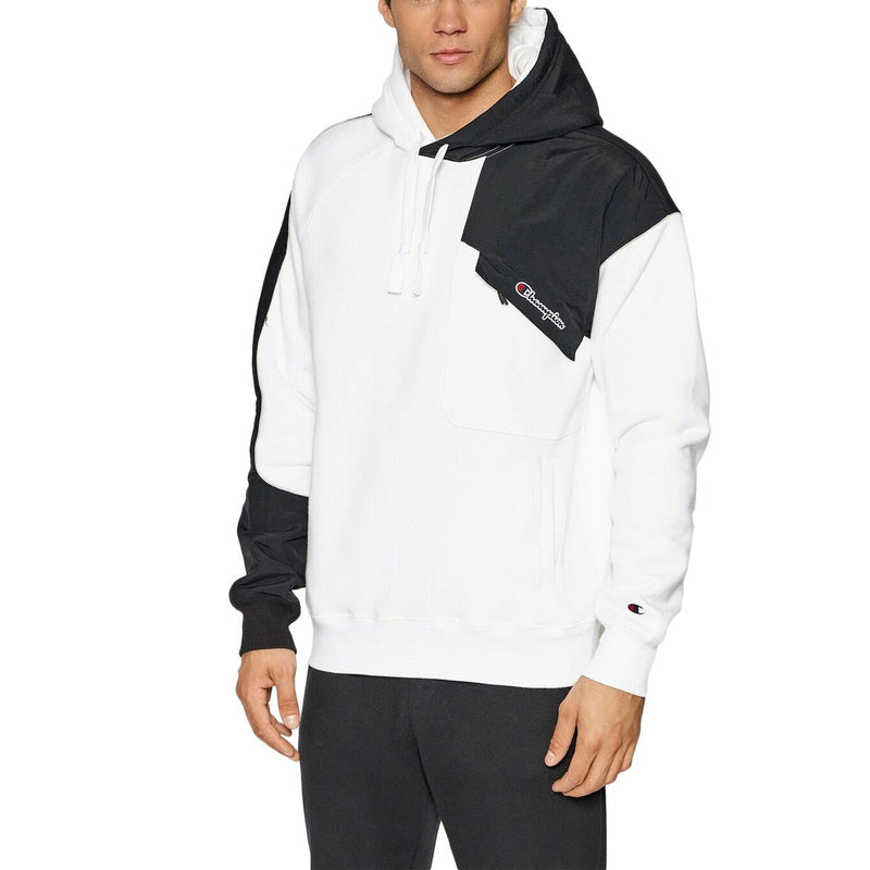 Sweat À Capuche Champion Reverse Weave Patchwor - Blanc