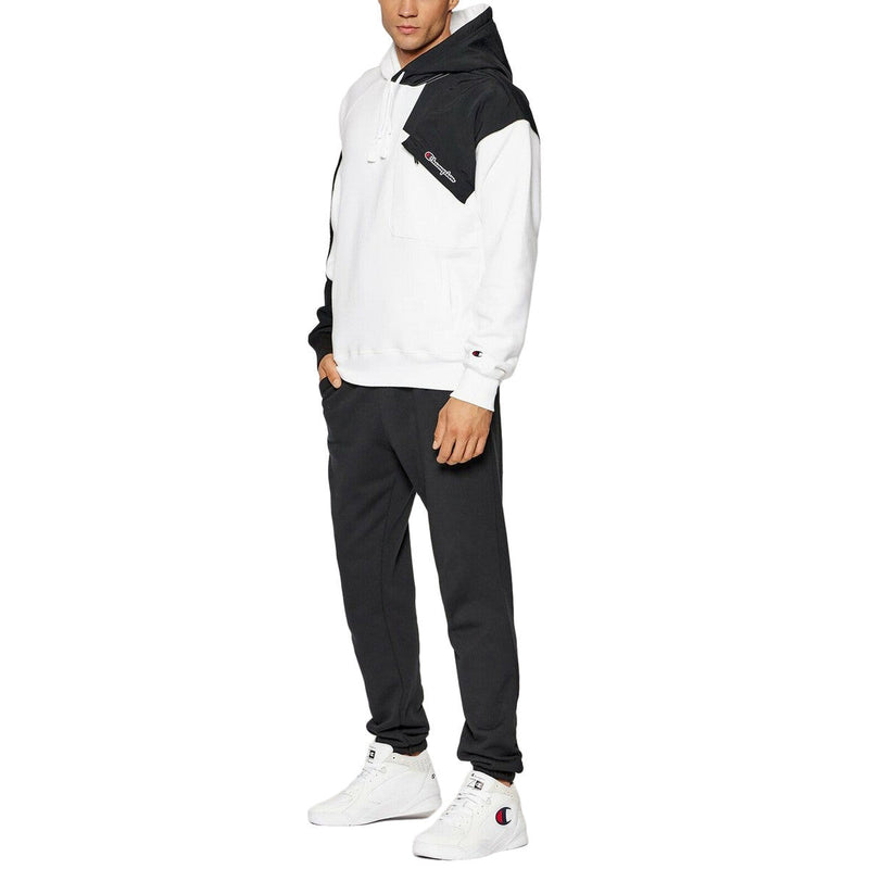 Sweat À Capuche Champion Reverse Weave Patchwor - Blanc