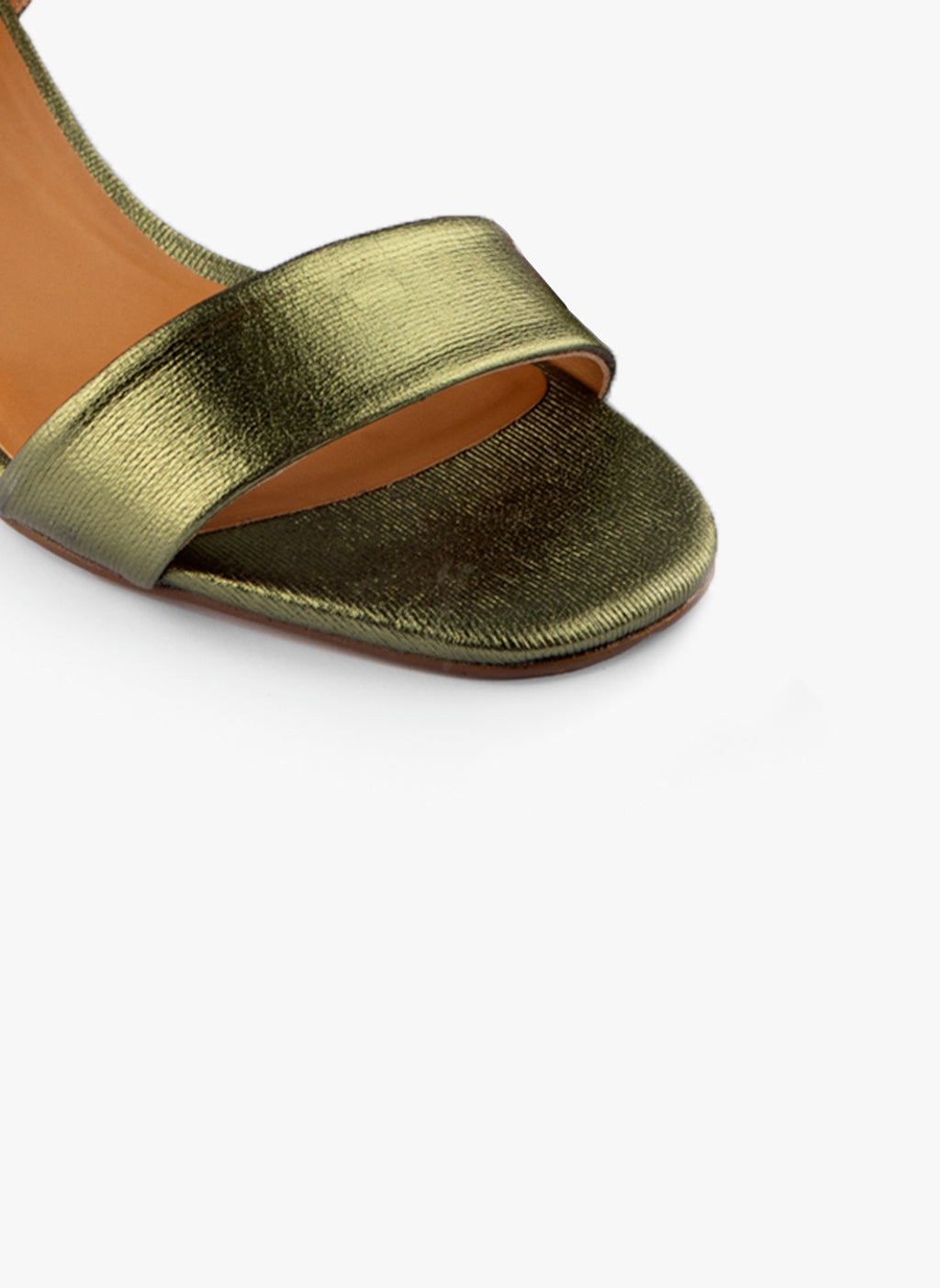 Sandali Sharon - Pelle metallizzata goffrata - Kaki