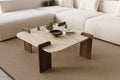 Afrolli - Table Basse - Travertine/Walnut