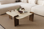 Afrolli - Table Basse - Travertine/Walnut