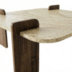 Afrolli - Table Basse - Travertine/Walnut