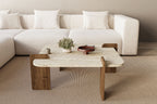 Afrolli - Table Basse - Travertine/Walnut