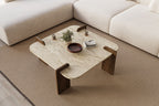 Afrolli - Table Basse - Travertine/Walnut