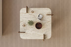 Afrolli - Table Basse - Travertine/Walnut