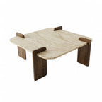 Afrolli - Table Basse - Travertine/Walnut
