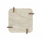 Afrolli - Table Basse - Travertine/Walnut
