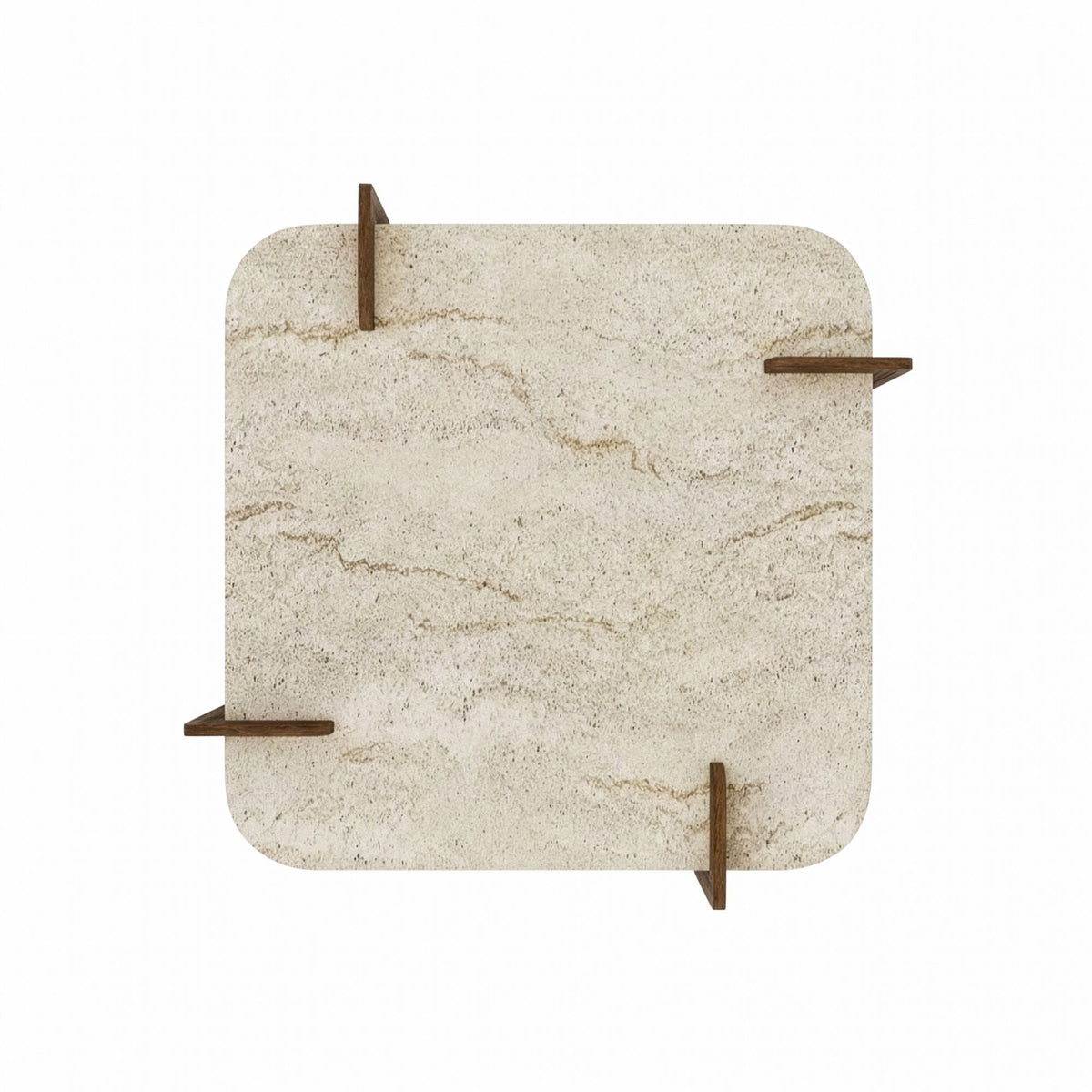 Afrolli - Table Basse - Travertine/Walnut
