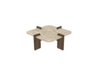 Poalla - Coffee Table - Travertine/Walnut