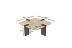 Poalla - Coffee Table - Travertine/Walnut