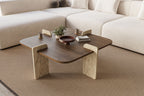 Poalla - Table Basse - Walnut/Travertine