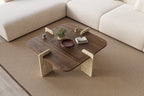 Poalla - Table Basse - Walnut/Travertine