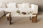 Leapiri - Coffee Table - Travertine/Walnut