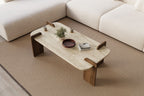 Leapiri - Coffee Table - Travertine/Walnut