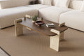 Leapiri - Coffee Table - Walnut/Travertine